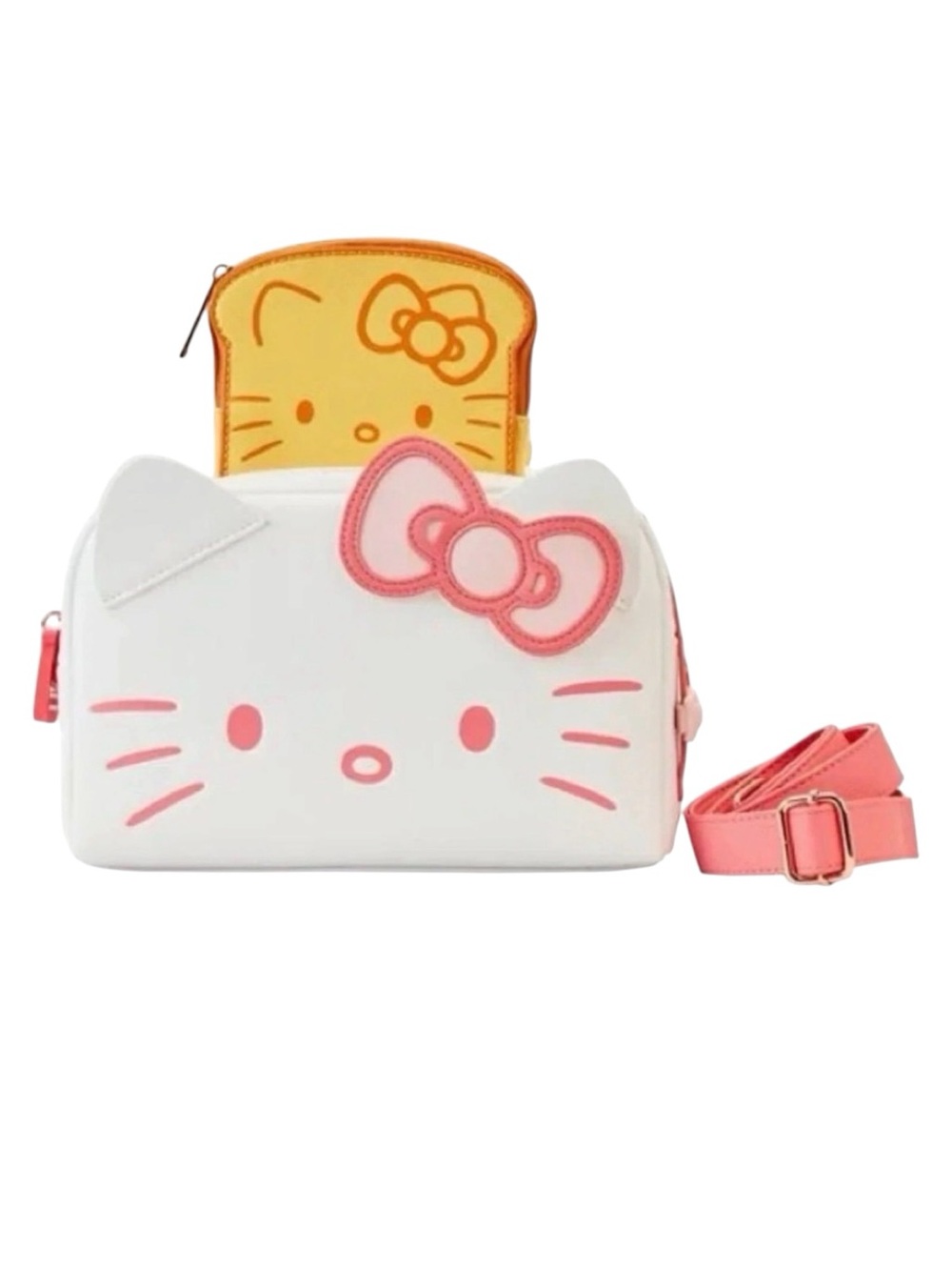 Loungefly Sanrio Hello Kitty Breakfast Toaster Crossbody Bag Women White Leather